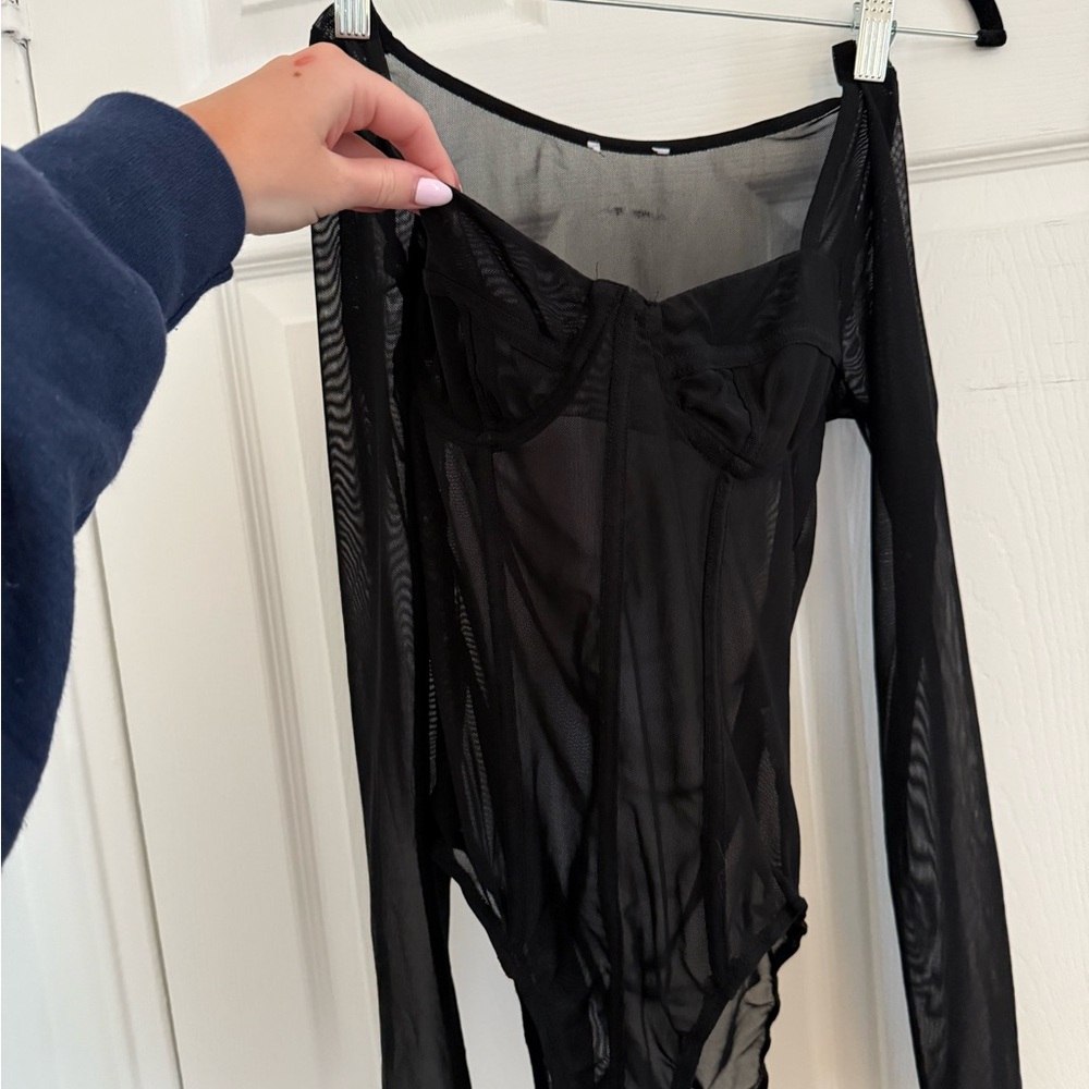 Princess Polly Black Sheer Bodysuit